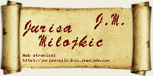 Juriša Milojkić vizit kartica